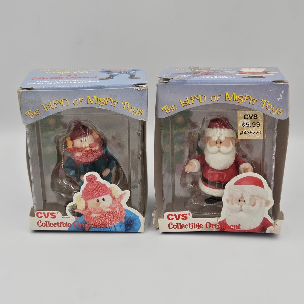 The Island Of‎ Misfit Toys CVS Santa & Yukon Cornelius 1999 Rare Ornaments